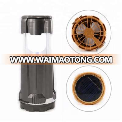 Solar Rechargeable Collapsible LED Camping Lantern with Lamp Fan